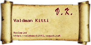 Valdman Kitti névjegykártya
